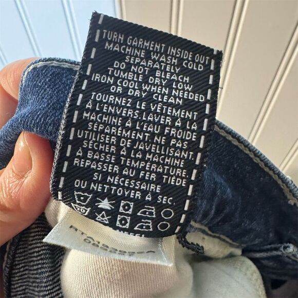 7 for all Mankind Paxtyn High Rise Distressed Skinny Jeans Blue 30 Dark Wash - Picture 9 of 10